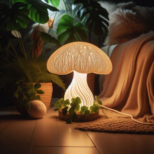Glow-in-the-Dark Mushroom Lamp - Organic Night Light